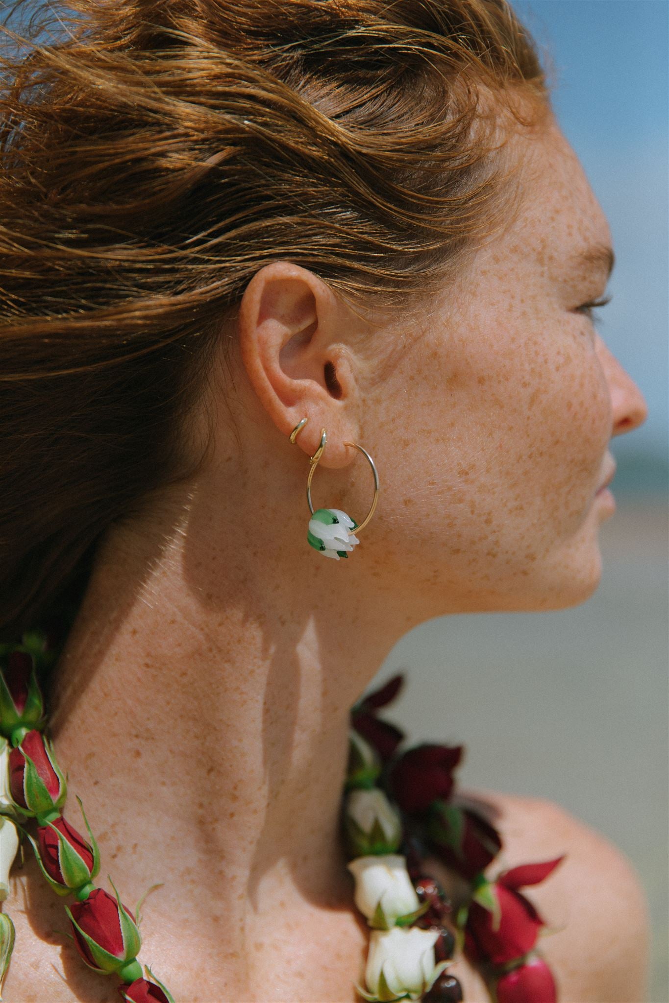 Lokelani Rose Hoop Earrings