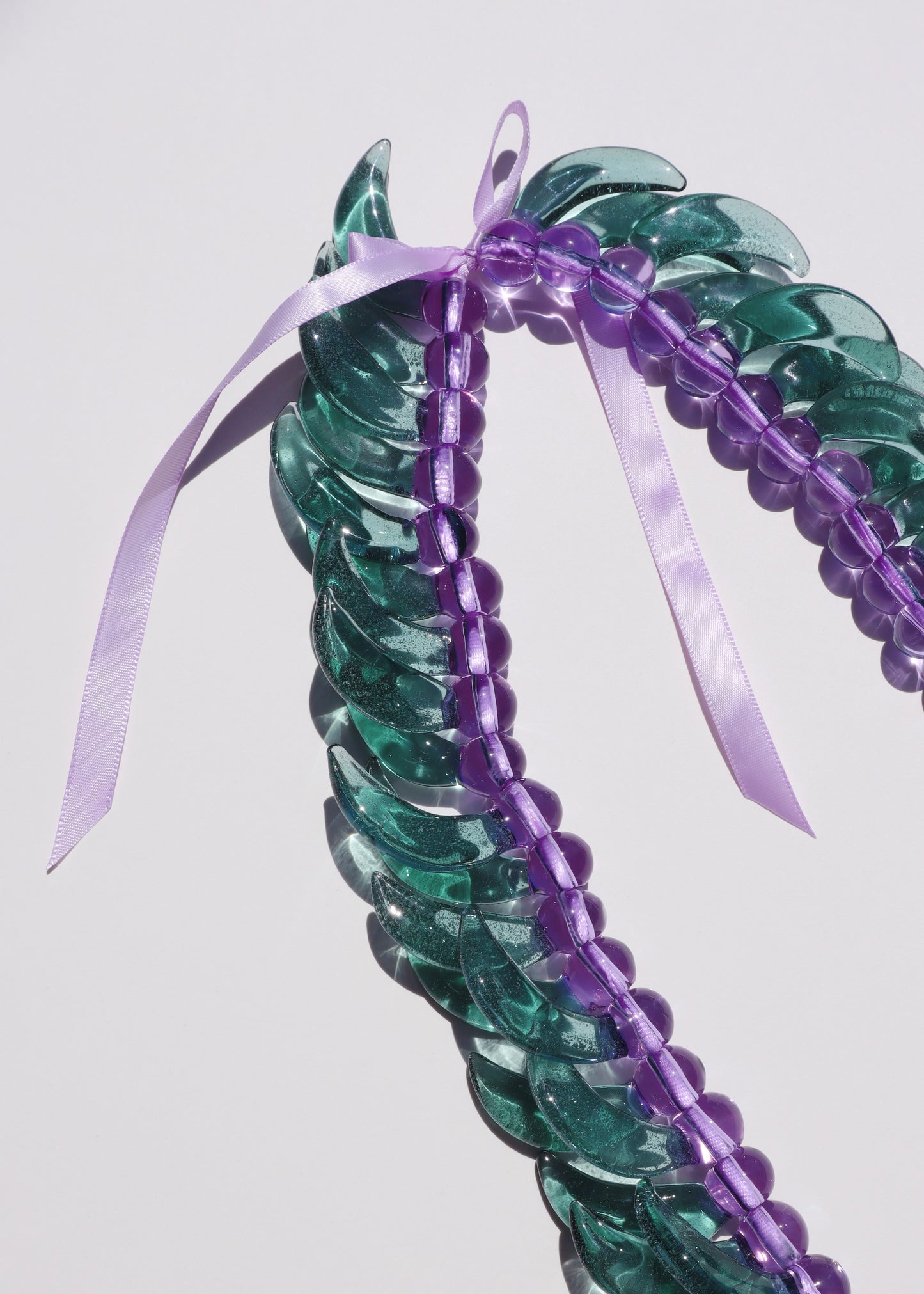 LIMITED EDITION COLOR ~ Blue Jade Lei in Full Glass