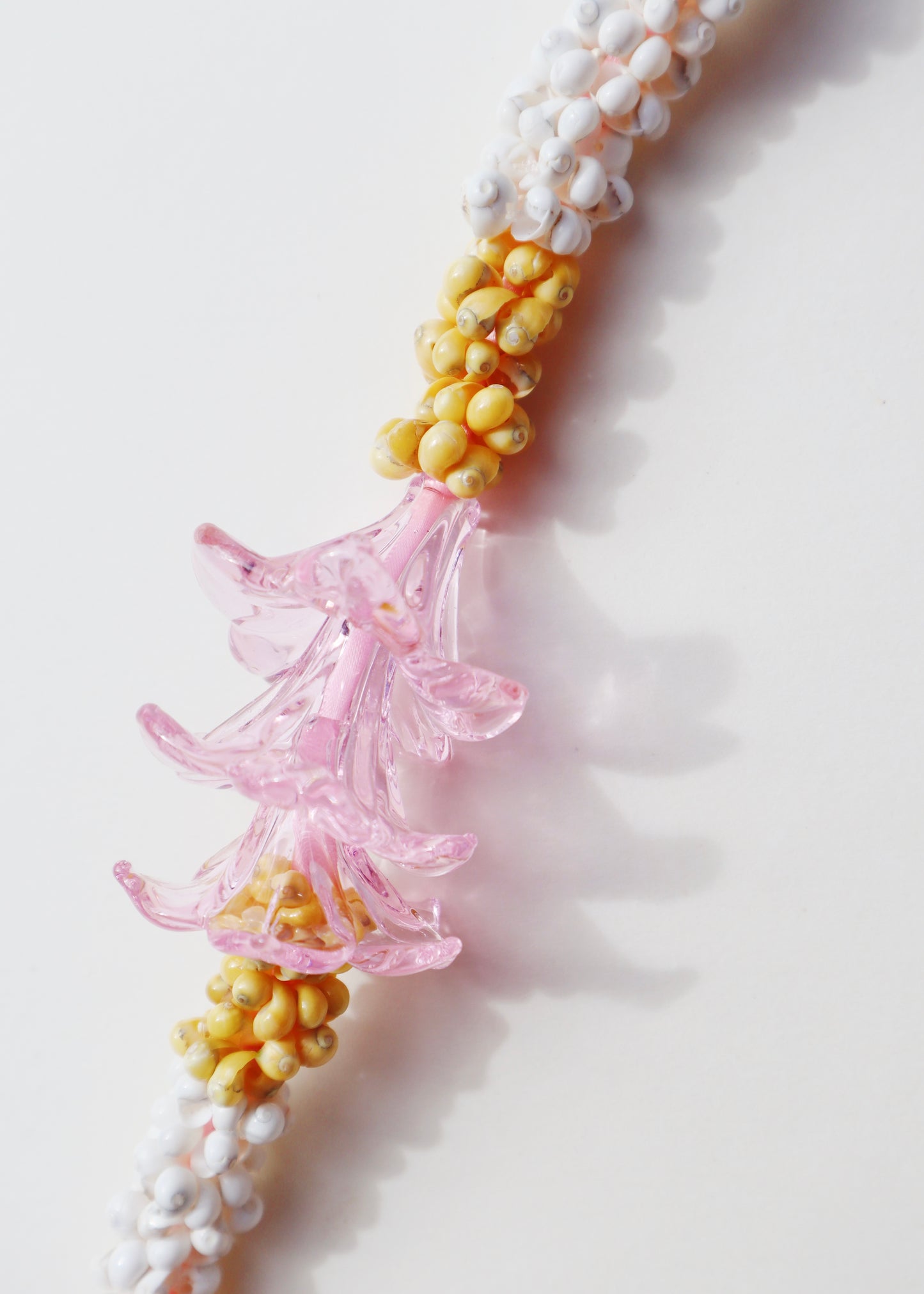 Perfectly Imperfect 40% OFF - Glass Pua Melia Plumeria Mongo Shell Lei with 3 Pua