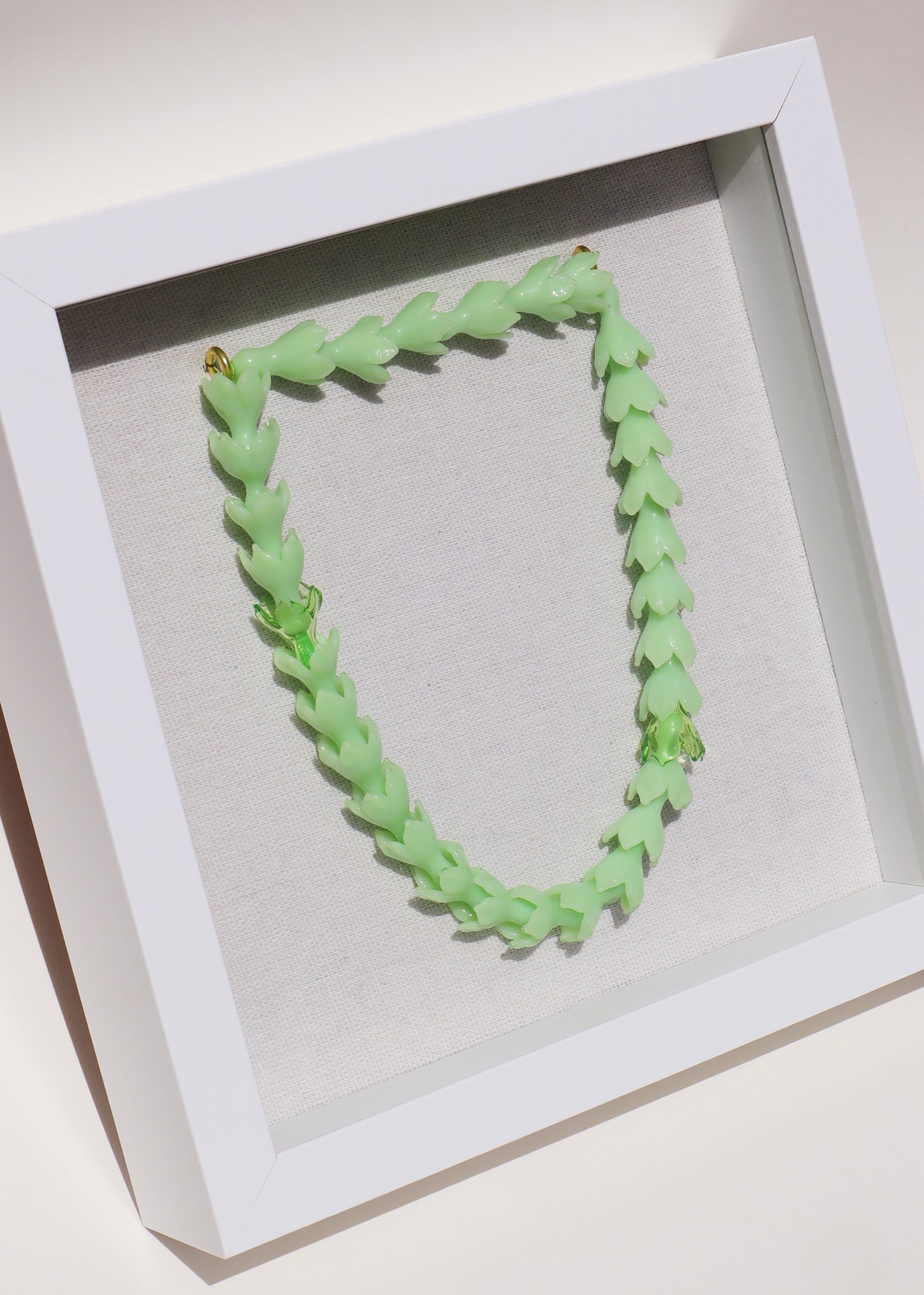 Pakalana Glass Lei in 9" x 9" Shadowbox
