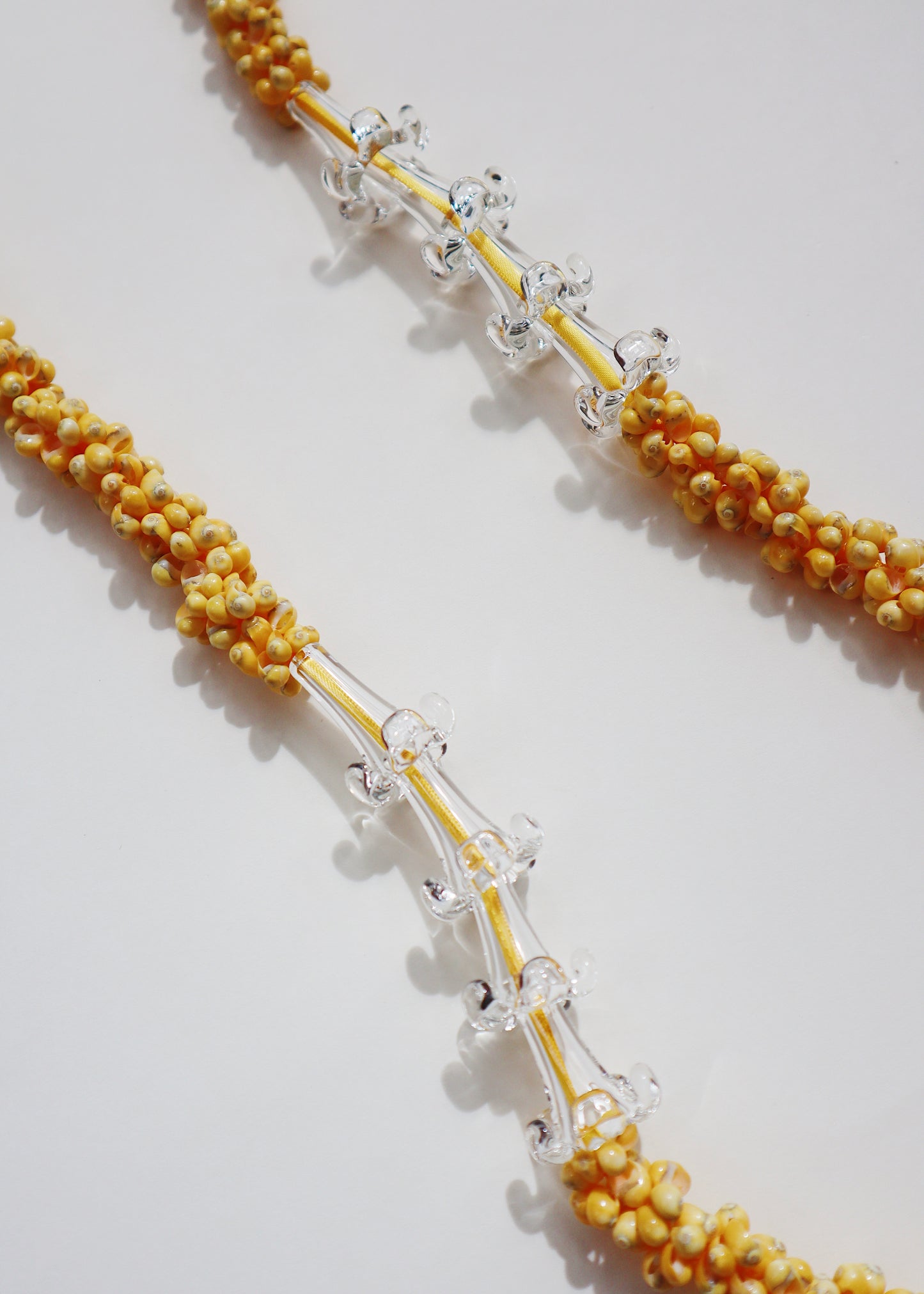 Perfectly Imperfect 40% OFF - Clear Glass Puakenikeni Mongo Shell Lei with 8 Pua