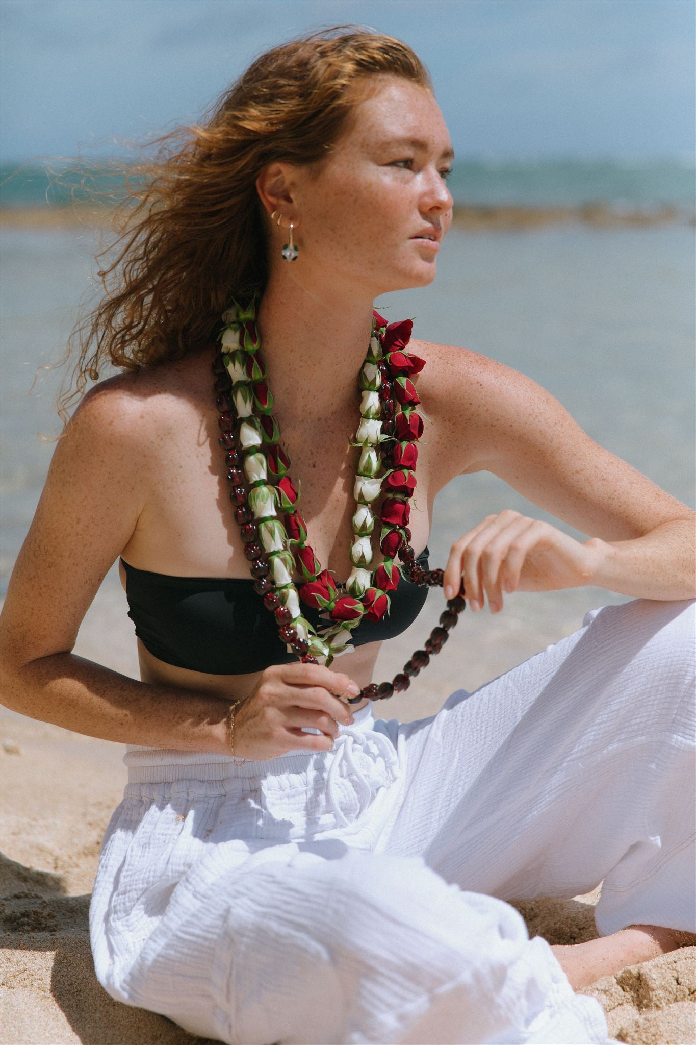 Full Glass Lokelani Rose Lei with 62 Pua