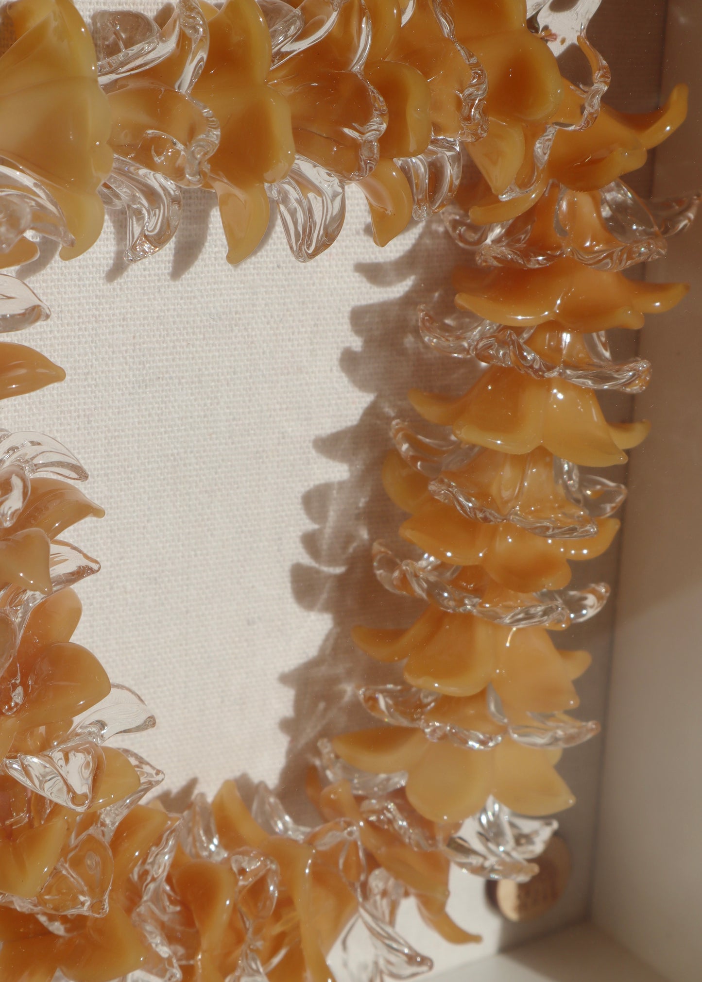 Perfectly Imperfect 40% OFF - Pua Melia Plumeria Flower Glass Lei in Shadowbox