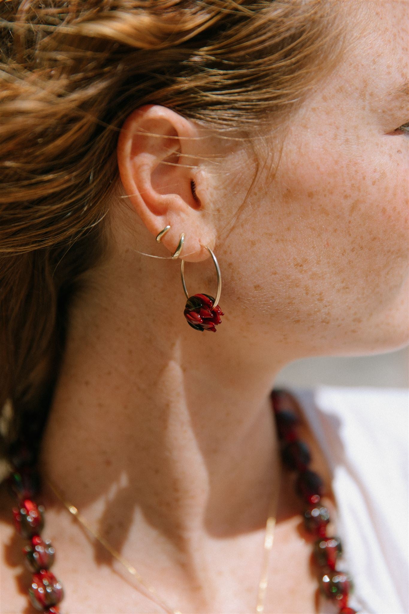 Lokelani Rose Hoop Earrings