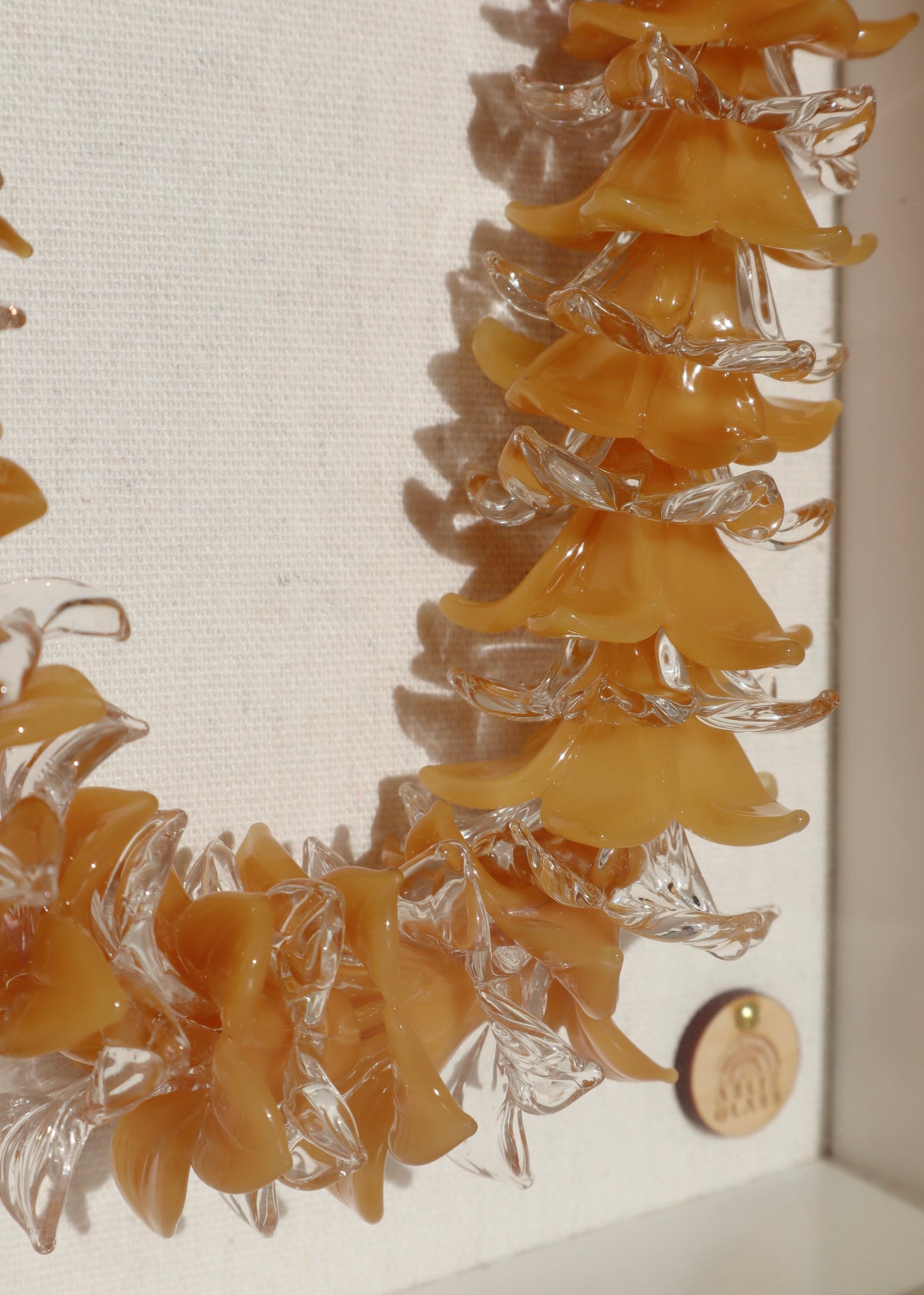 Perfectly Imperfect 40% OFF - Pua Melia Plumeria Flower Glass Lei in Shadowbox