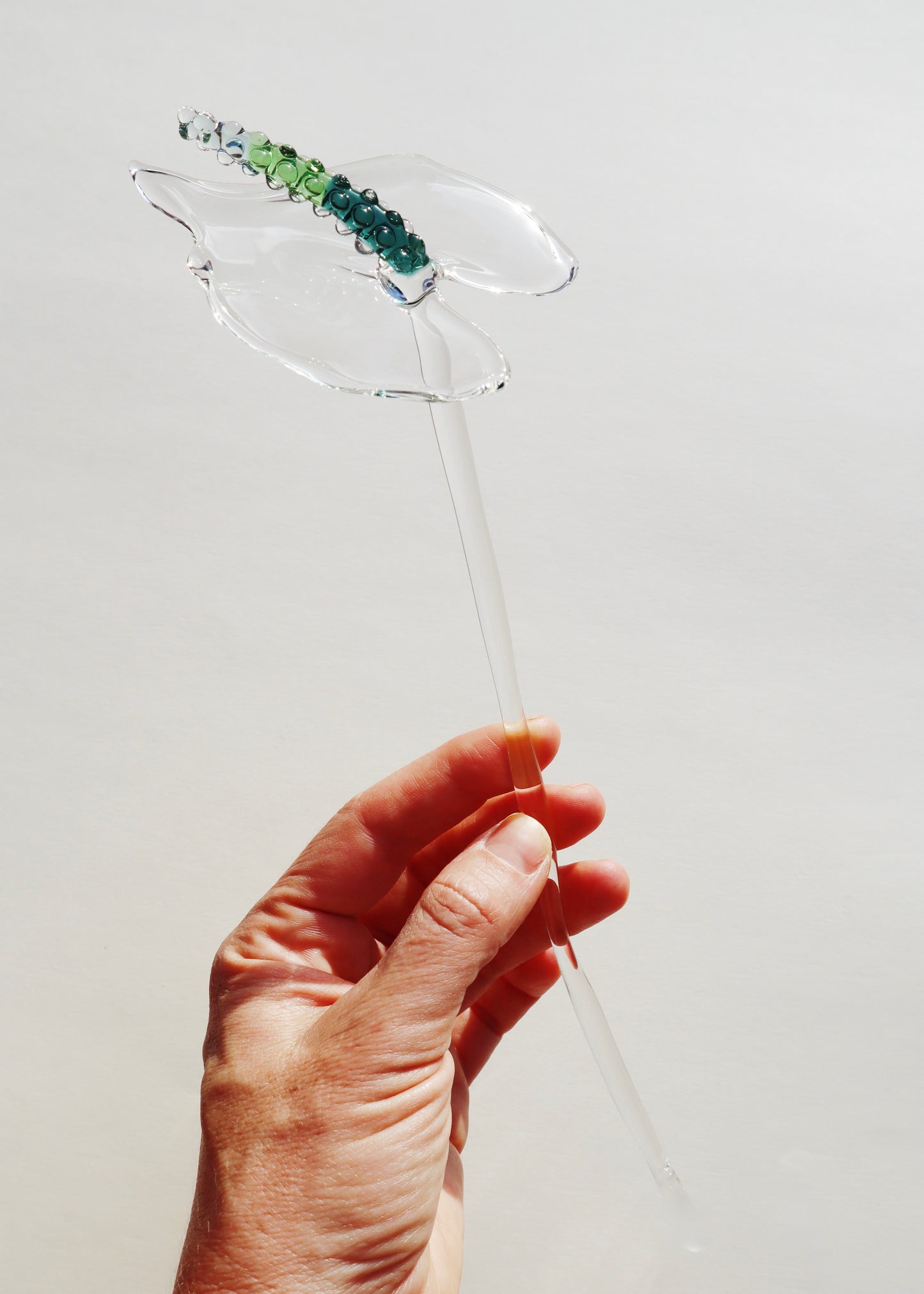 11" Glass Anthurium Single Stem #1