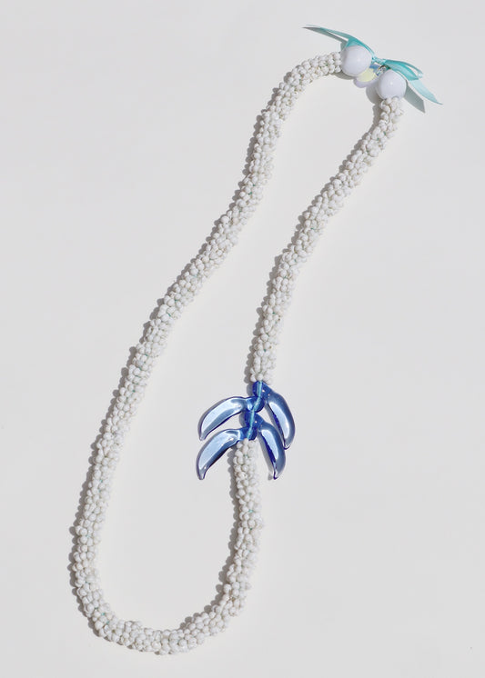 Blue Jade Mongo Shell Lei with 4 Glass Buds