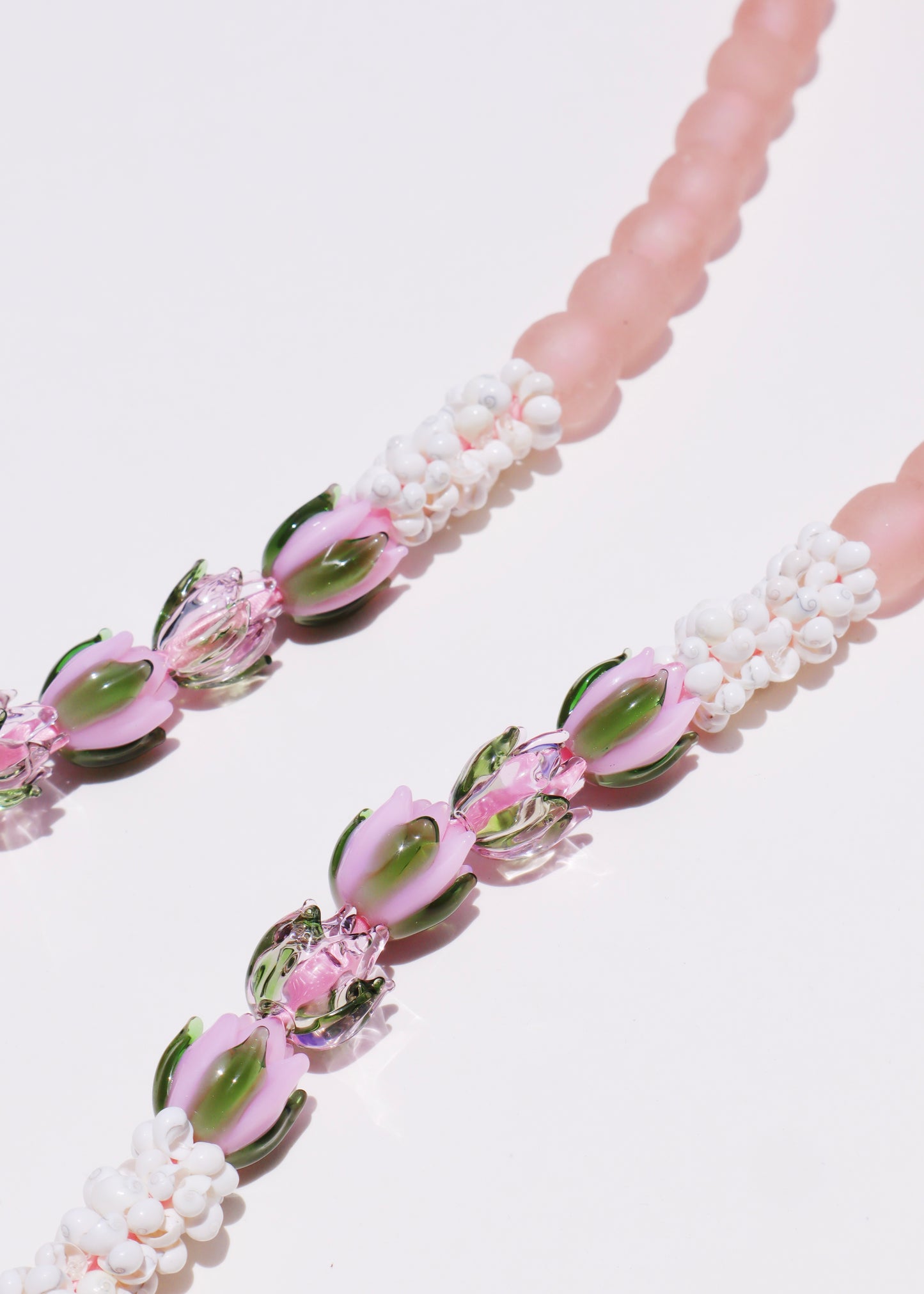 Lokelani Rose Mongo Shell Lei with 10 Glass Pua