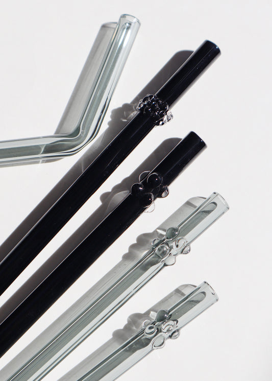 Perfectly Imperfect 40% OFF - Glass Straws - Black & Gray Mixed Set