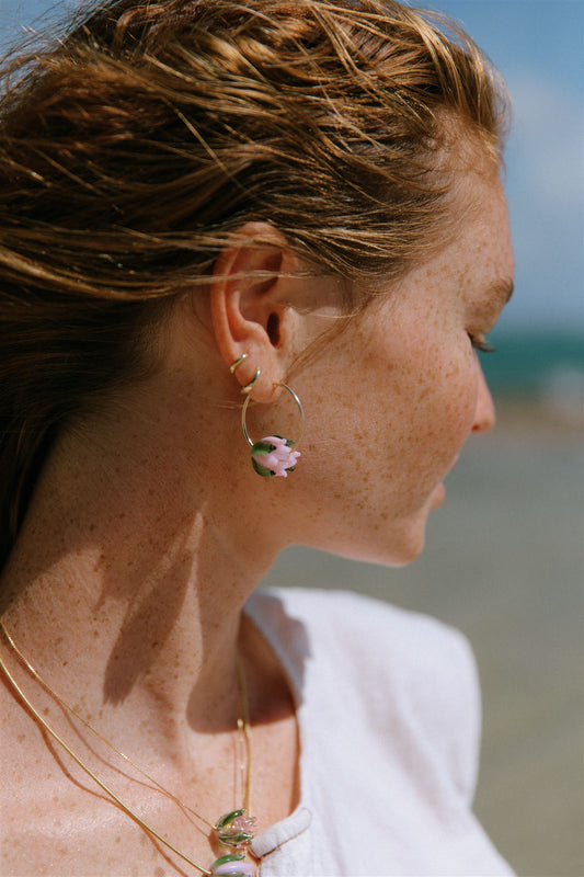 Lokelani Rose Hoop Earrings