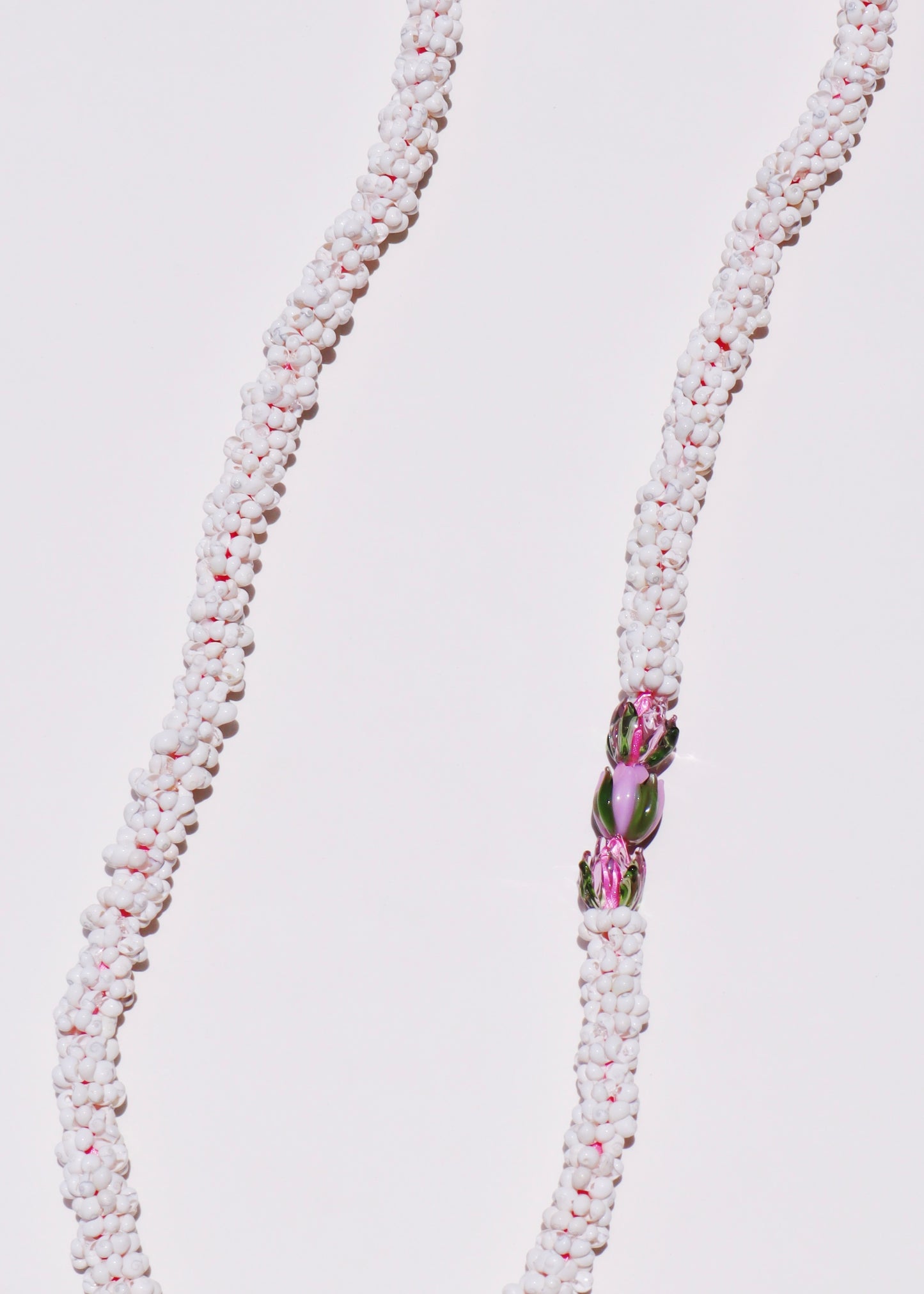 Lokelani Rose Mongo Shell Lei with 3 Glass Pua