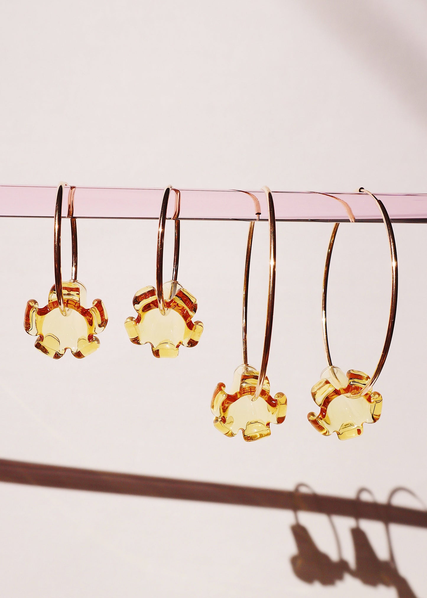 Large Puakenikeni Flower Hoop Earrings