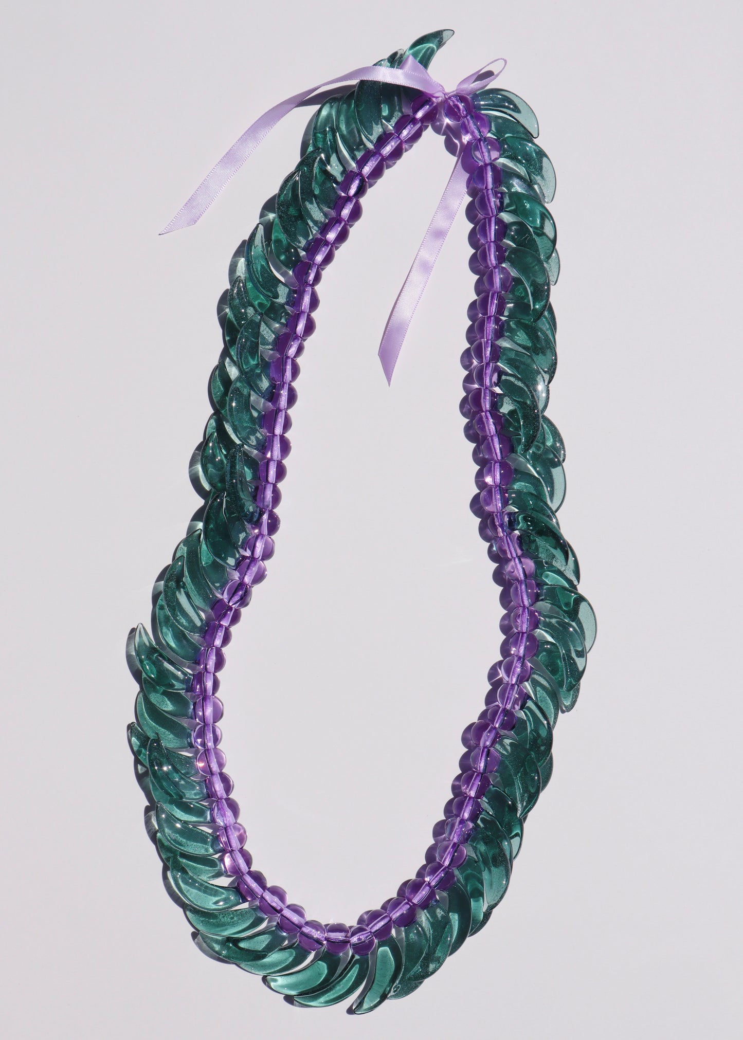 LIMITED EDITION COLOR ~ Blue Jade Lei in Full Glass