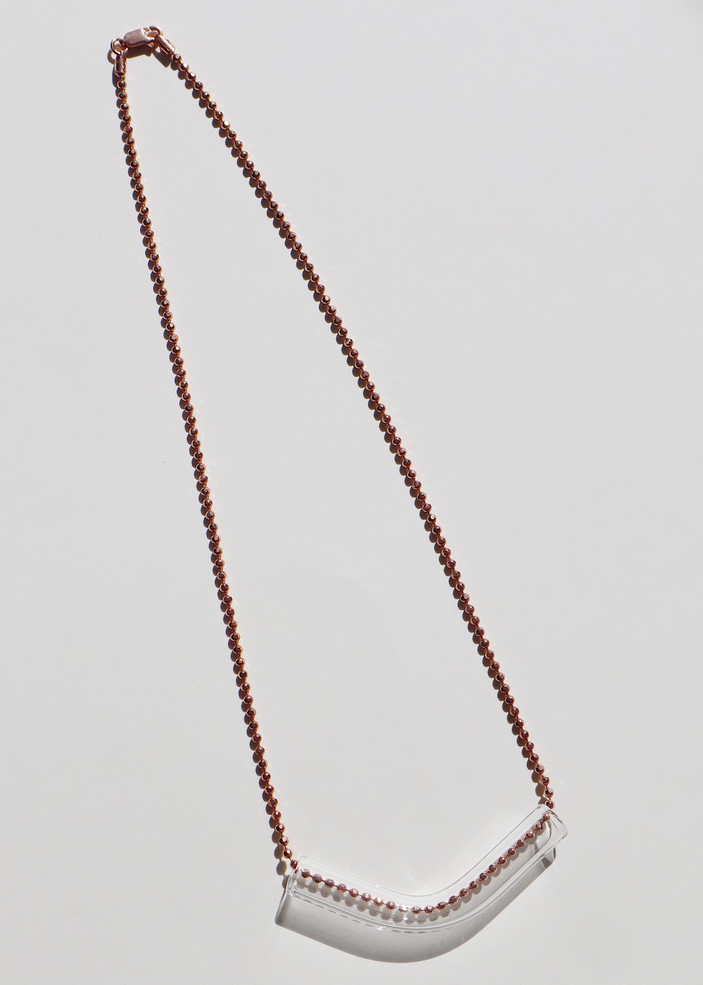 FROM THE ARCHIVES - Clear Tube Necklace on Rose Gold 18"