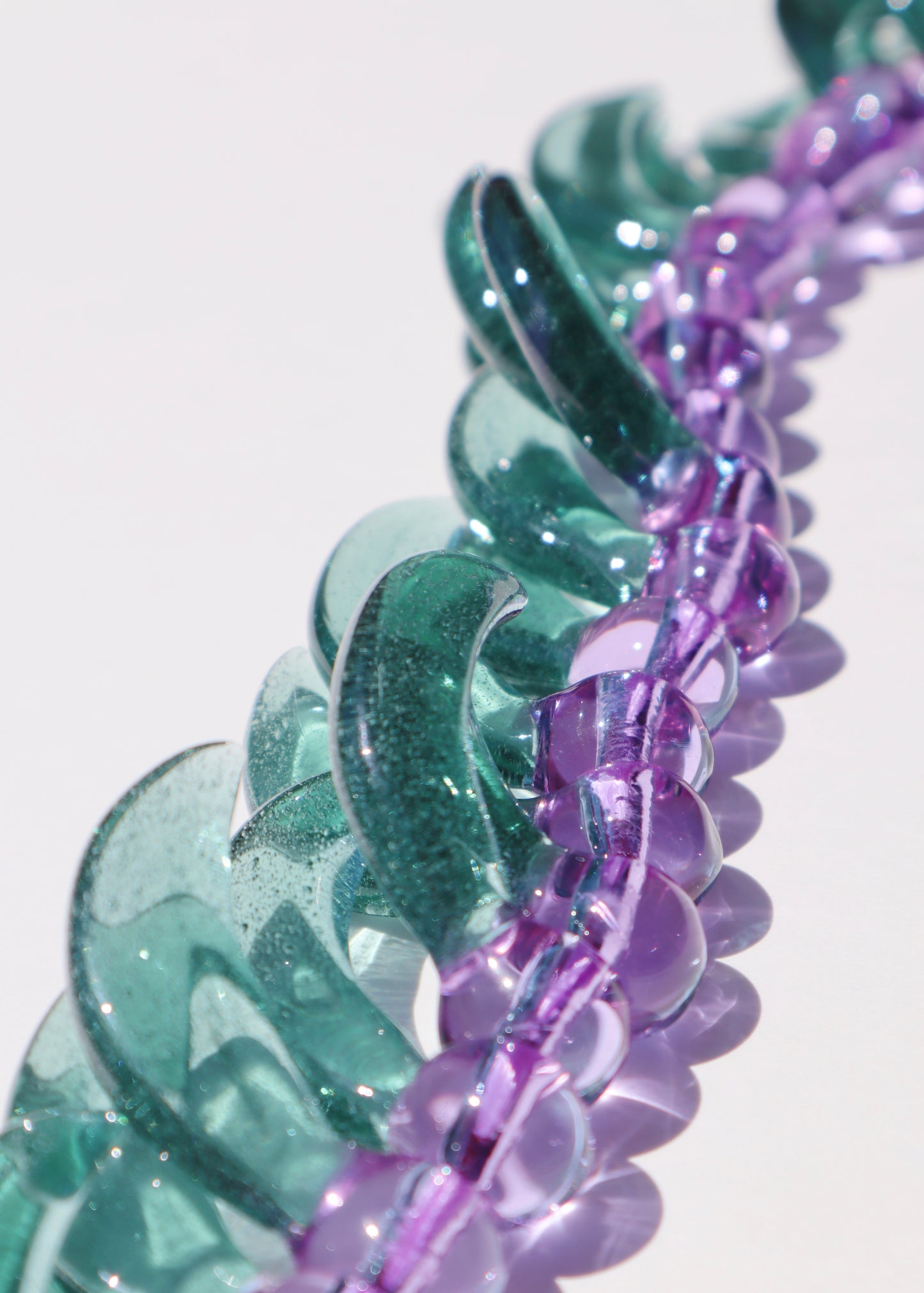 LIMITED EDITION COLOR ~ Blue Jade Lei in Full Glass