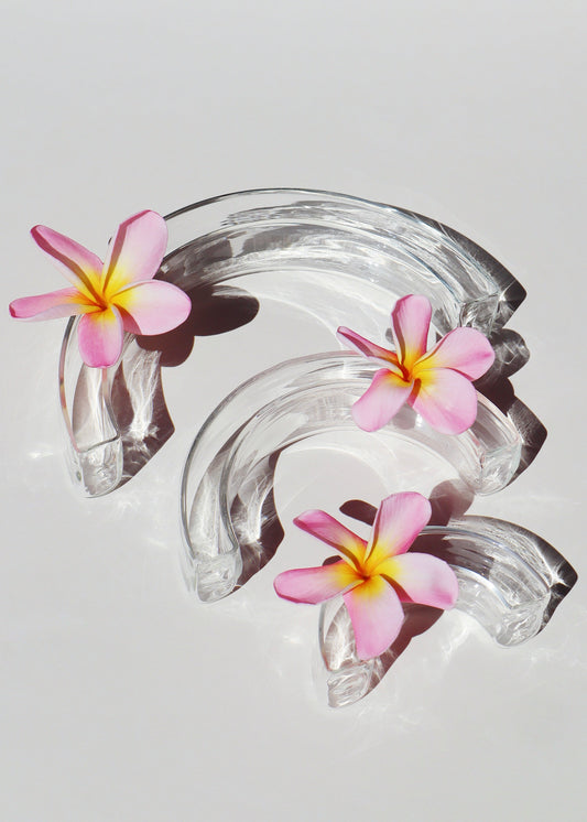 Stackable Glass Rainbow Pua Vase Set - Clear