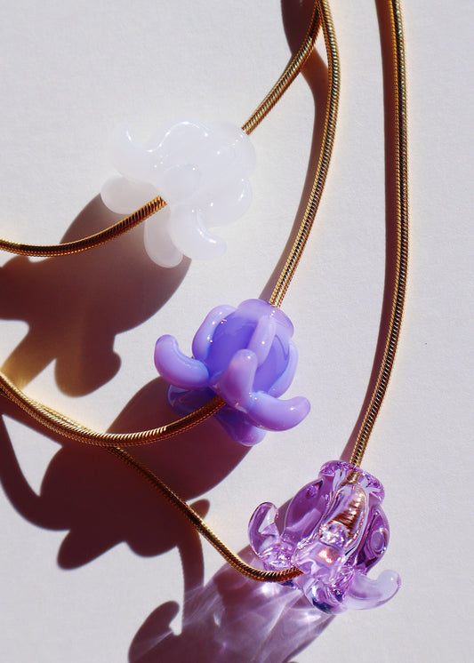 Single Crown Flower Gold Filled Snake Chain Necklace