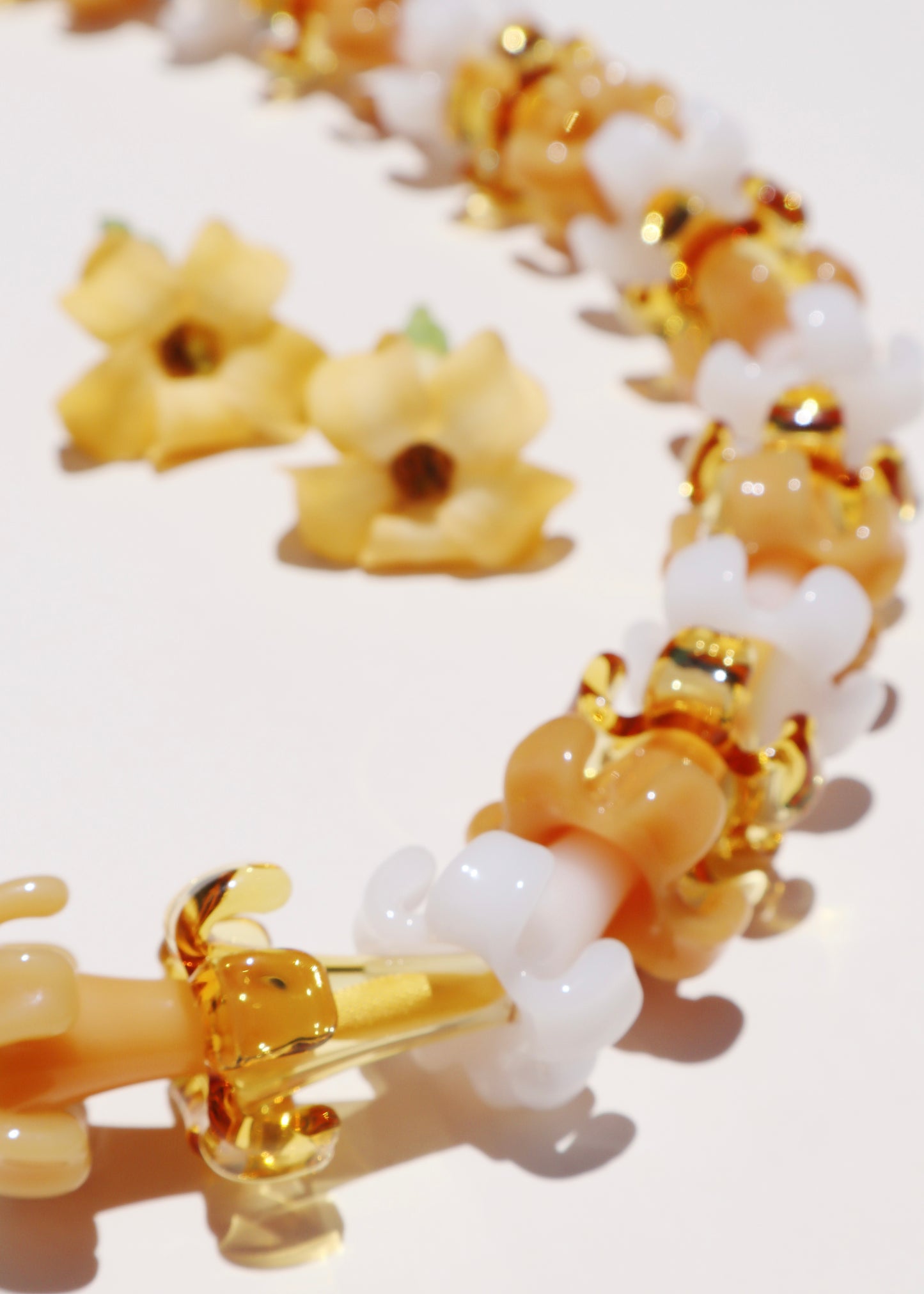 Full Mixed Color Glass Puakenikeni Lei with 58 Pua