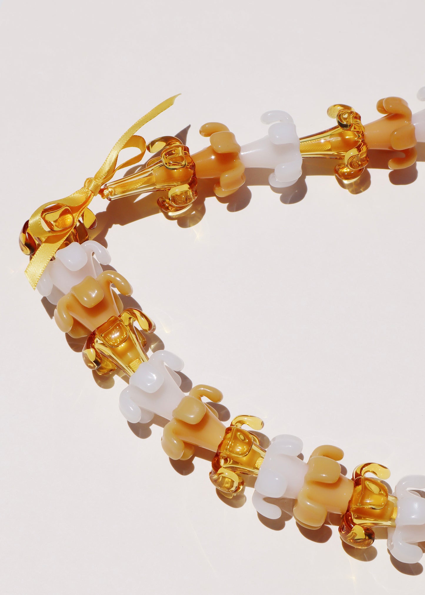 Full Mixed Color Glass Puakenikeni Lei with 58 Pua