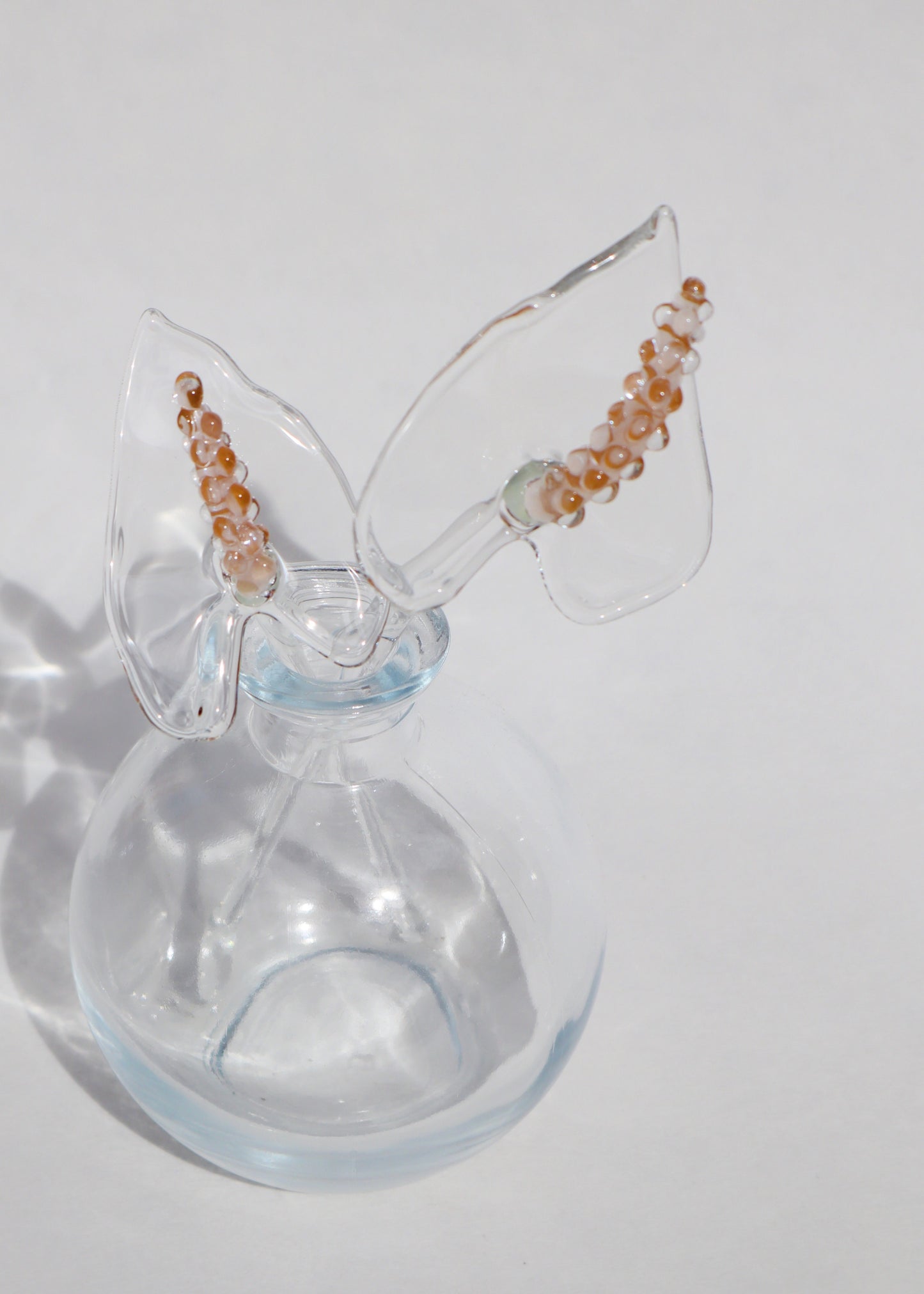 Glass Peach Anthurium Vase Set