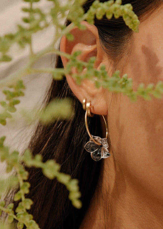 Pua Melia Plumeria Hoop Earrings