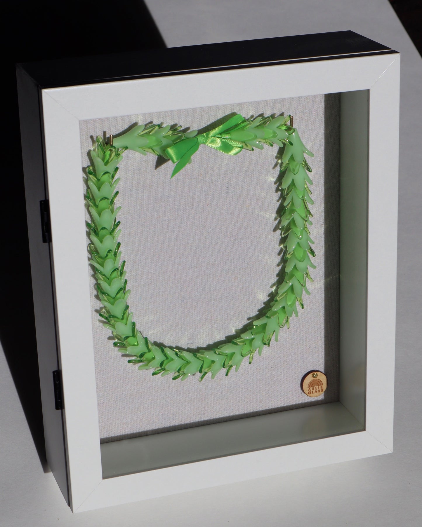 Pakalana Glass Lei in Shadowbox