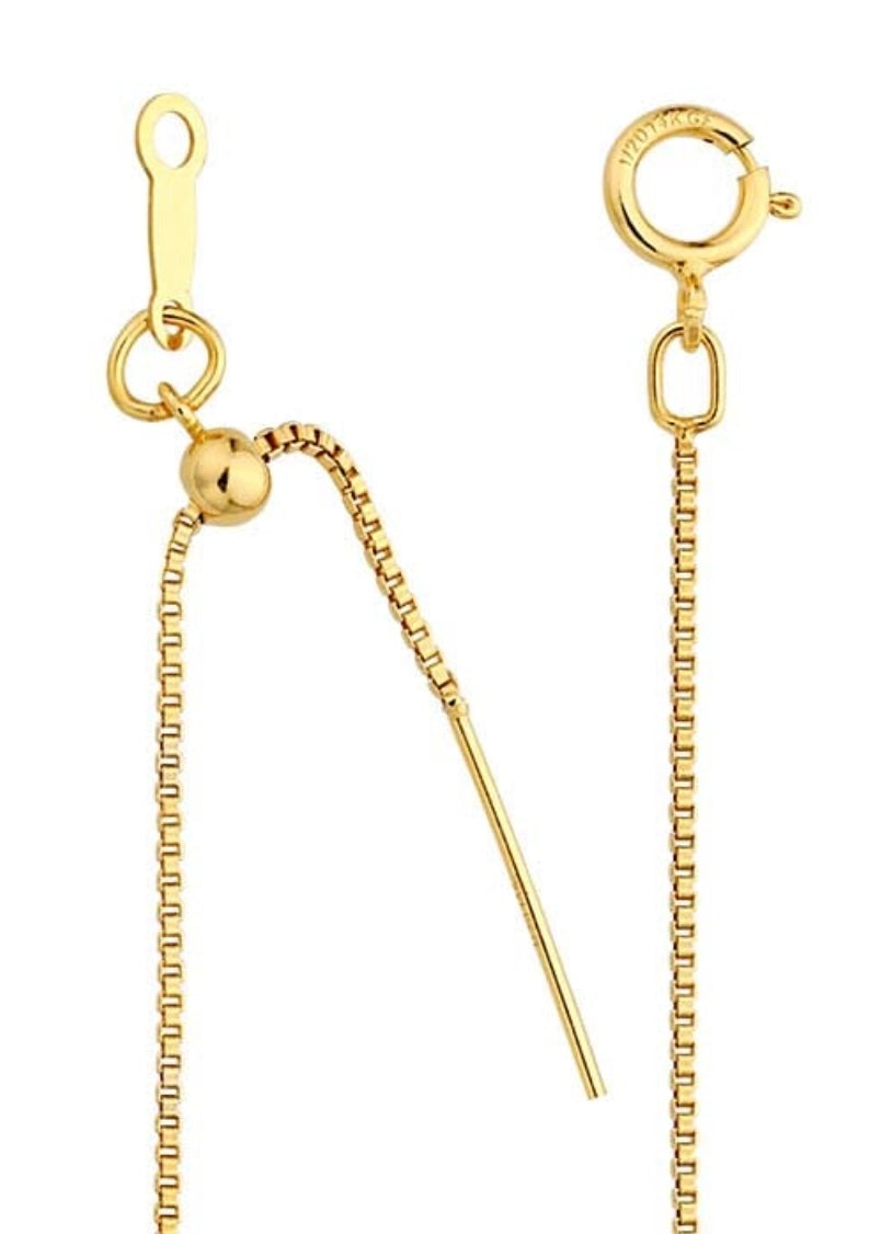 Lokelani Rose Gold Filled Box Chain Necklace, Adjustable