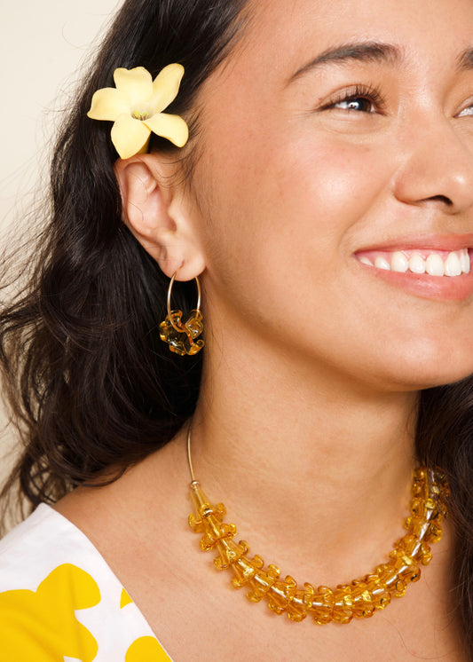 Puakenikeni Flower Hoop Earrings