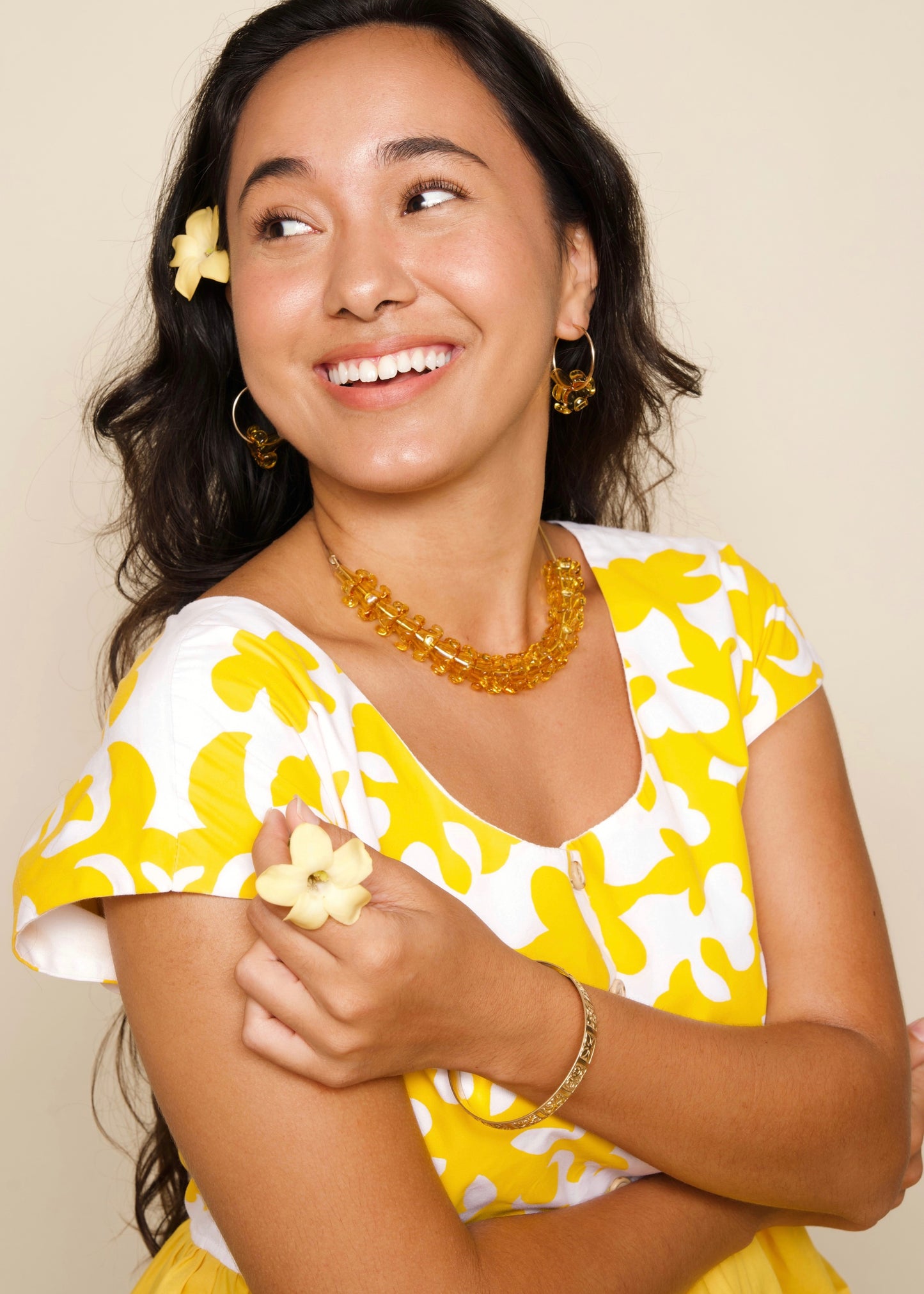 Puakenikeni Flower Hoop Earrings