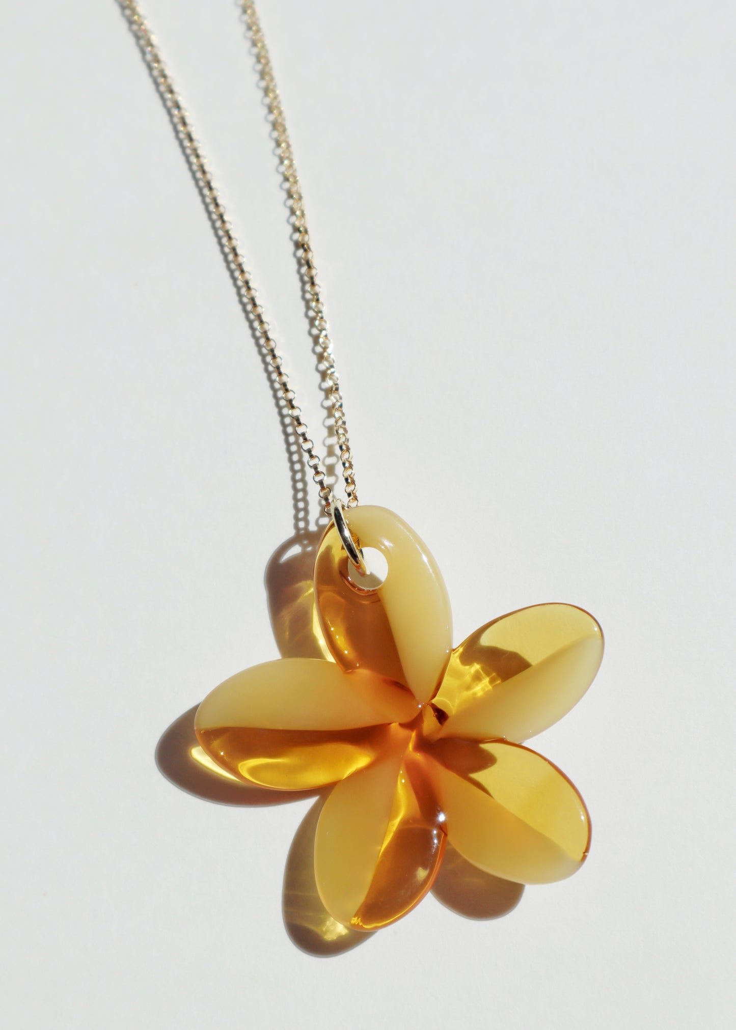 ARLIE GLASS + YIREH ~ Mixed Amber Yellow Pua Melia Necklace, Adjustable