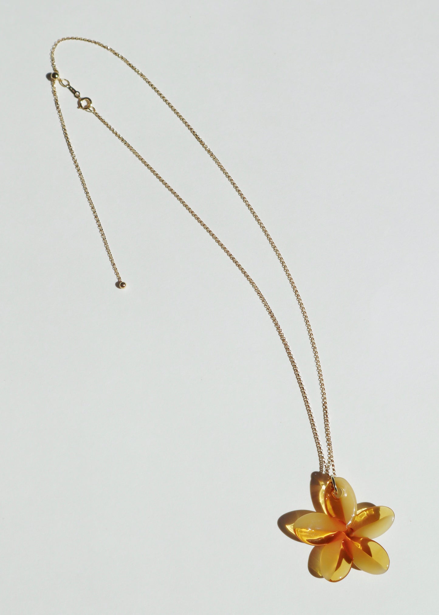 ARLIE GLASS + YIREH ~ Mixed Amber Yellow Pua Melia Necklace, Adjustable