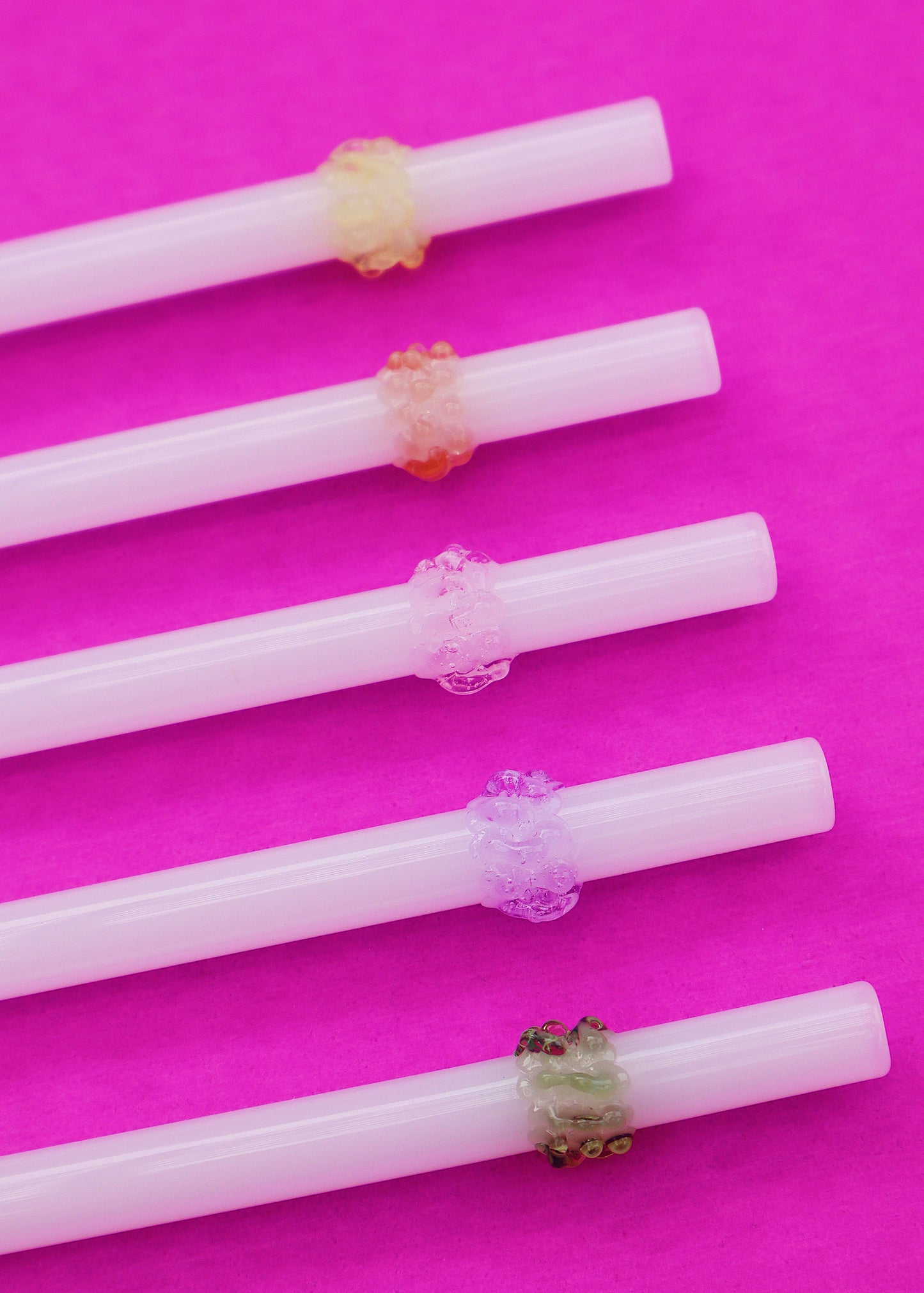 Glass Cluster Straws - White & Pastel