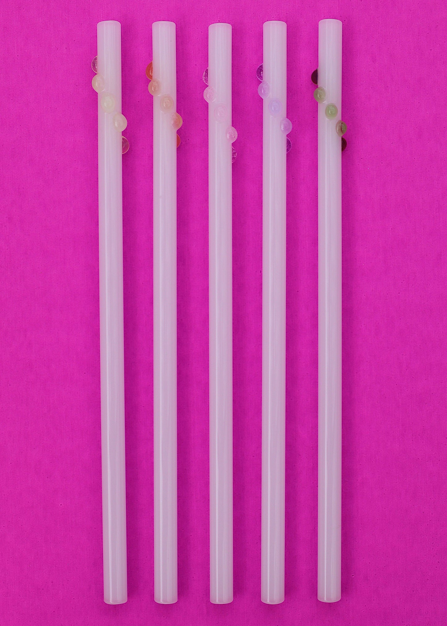 Glass Dot Wrap Straws - White & Pastel