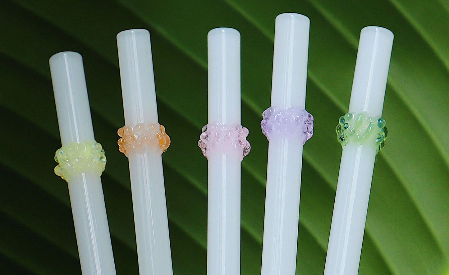 Glass Cluster Straws - White & Pastel