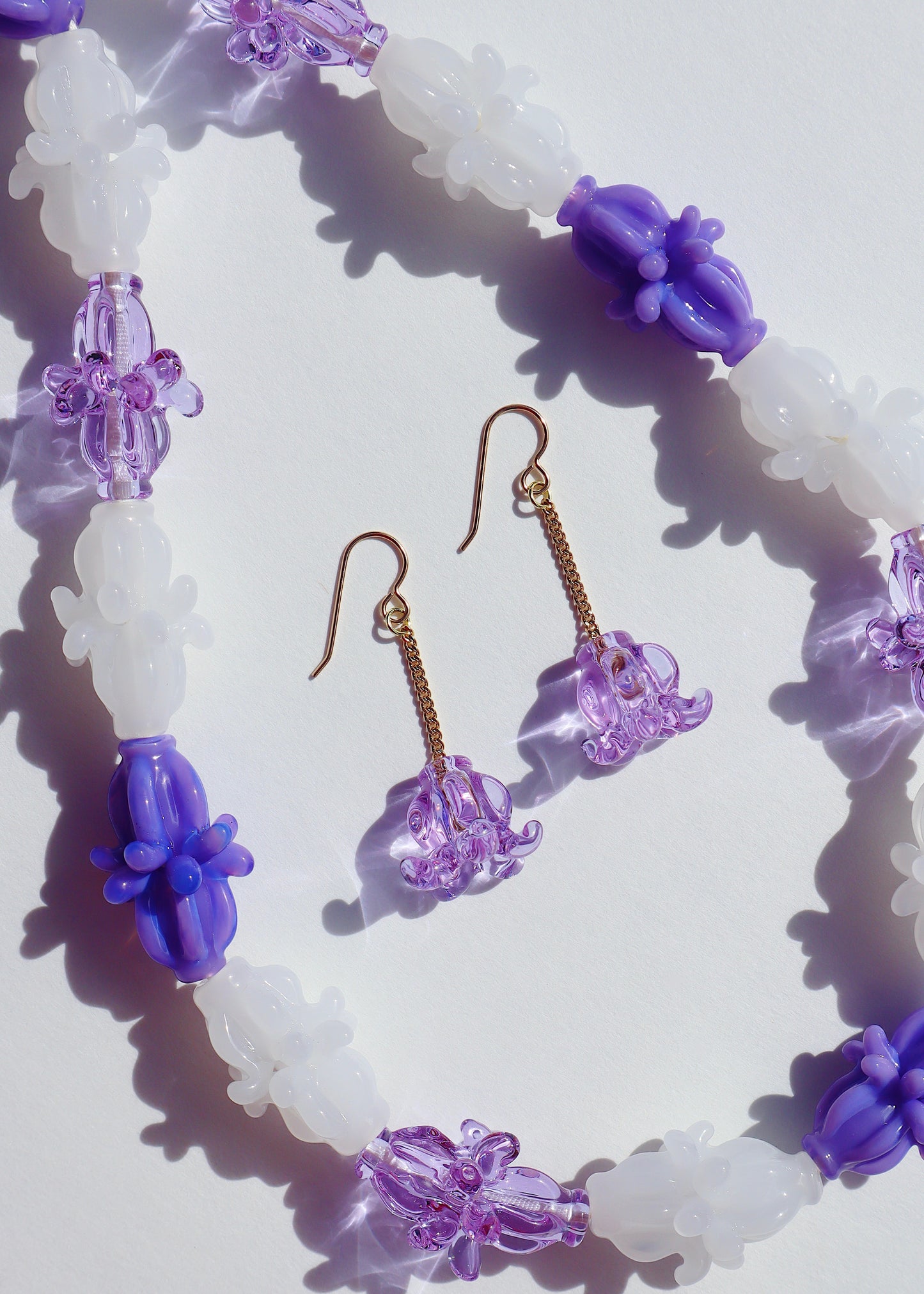 Crown Flower Drop Earrings