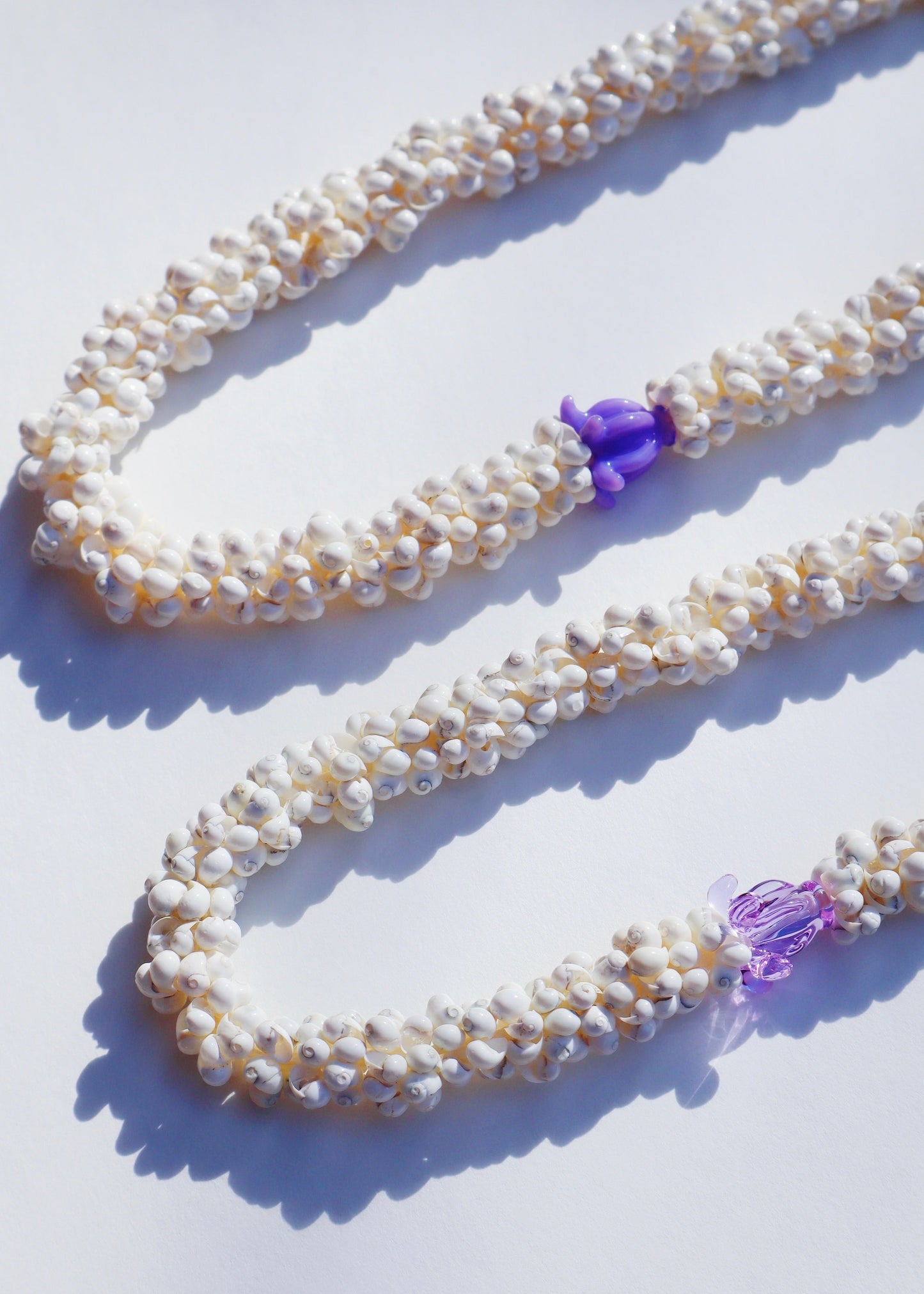 Crown Flower Mongo Shell Lei with 1 Glass Pua