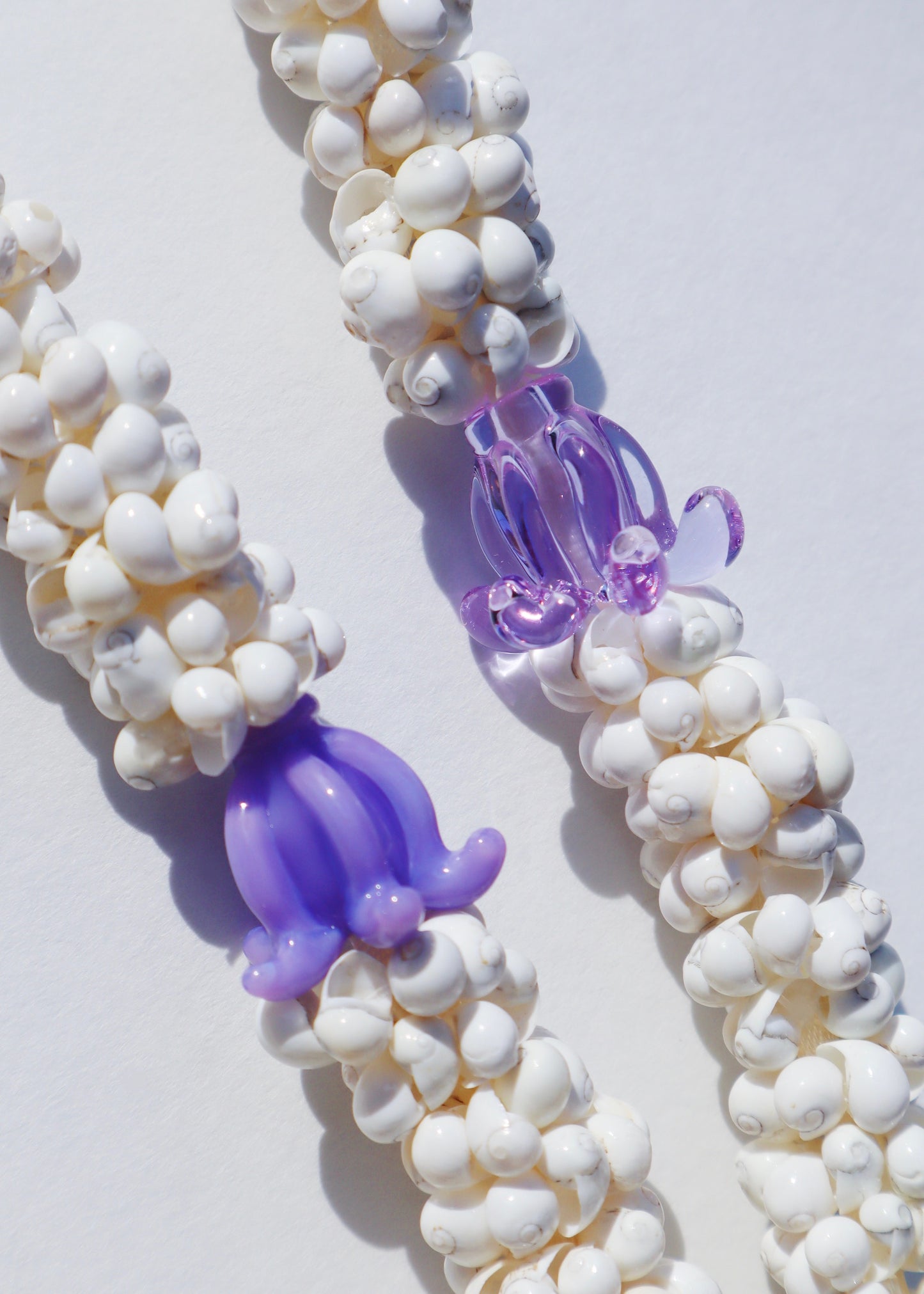 Crown Flower Mongo Shell Lei with 1 Glass Pua