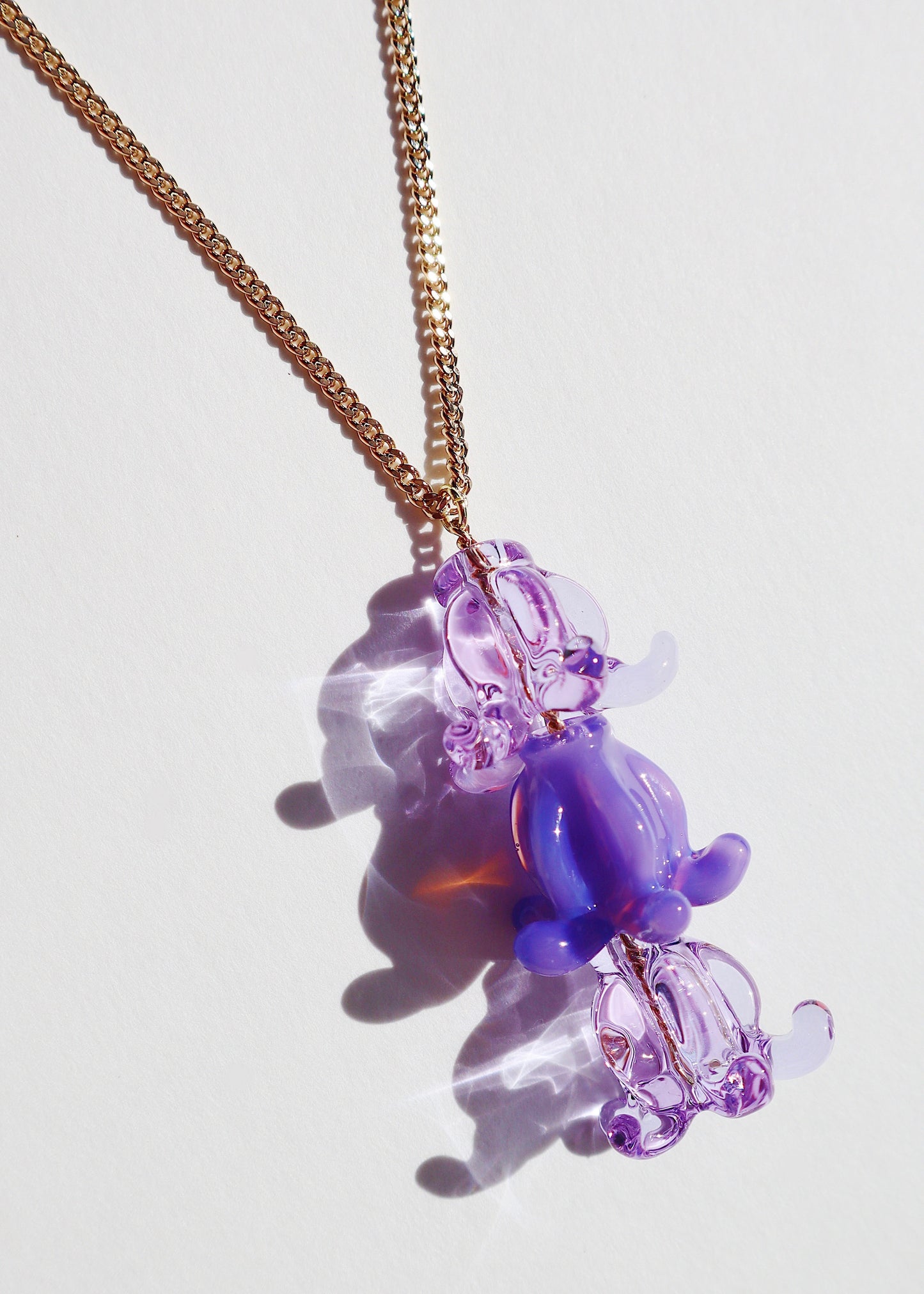 Crown Flower Drop Necklace with 3 Glass Pua