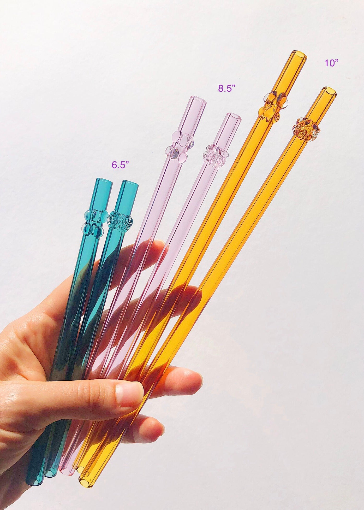 Glass Dot Straws