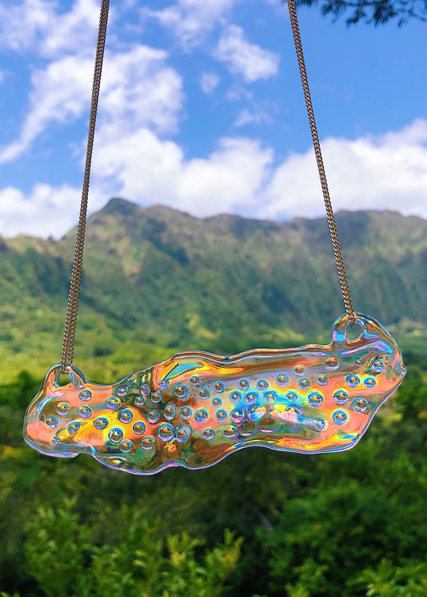 35% OFF SALE - Aura Dotted Ribbon Necklace