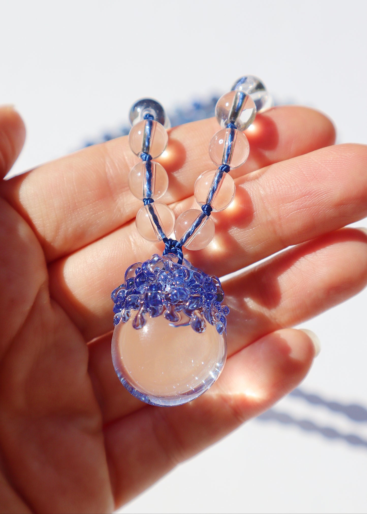 35% OFF SALE - Crystal Ball Mala Necklace - Blue Aventurine