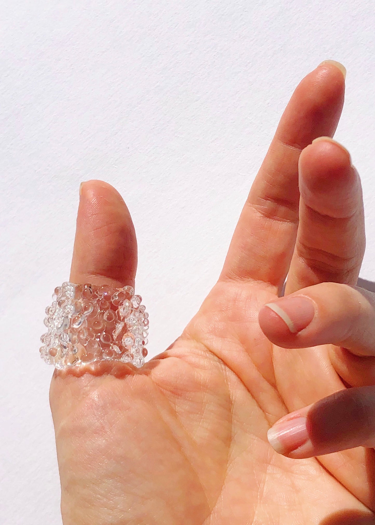 35% OFF SALE - Chunky Clear Dots Ring // Size 10