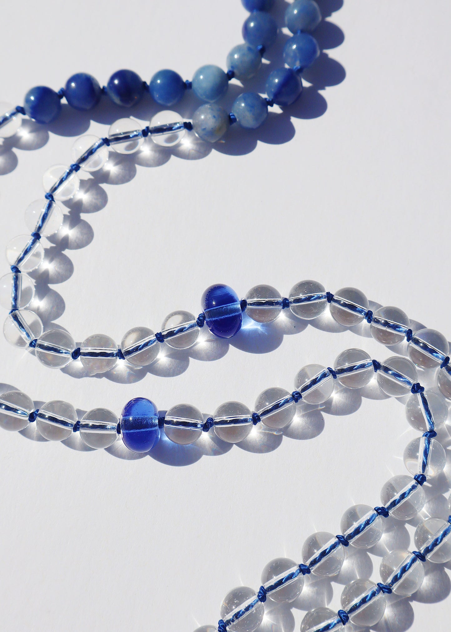35% OFF SALE - Crystal Ball Mala Necklace - Blue Aventurine