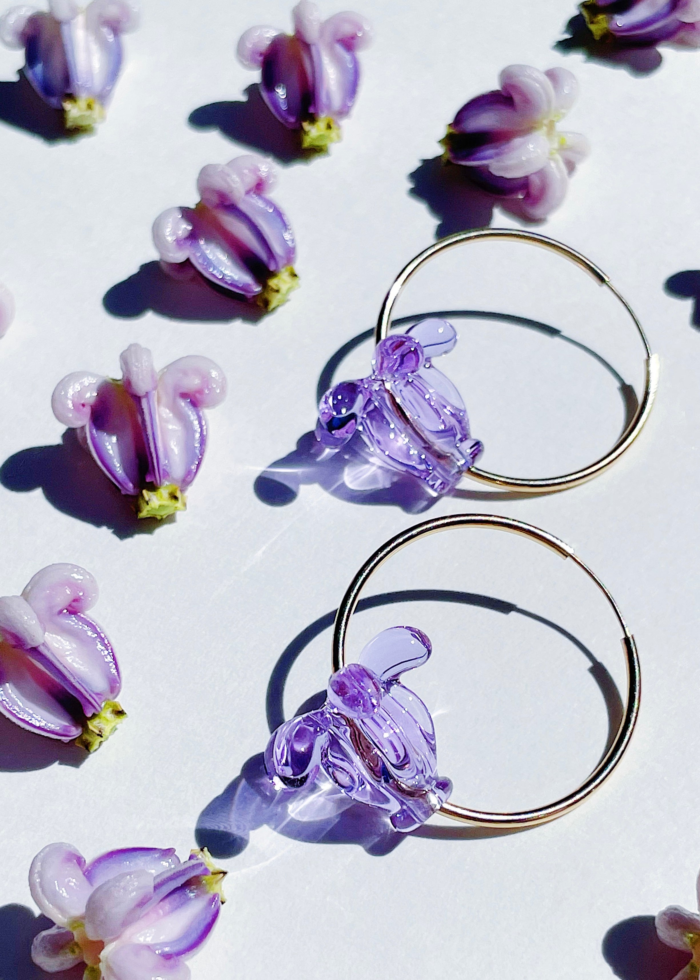 Crown Flower Hoop Earrings