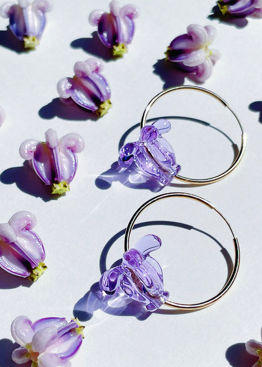 Crown Flower Hoop Earrings