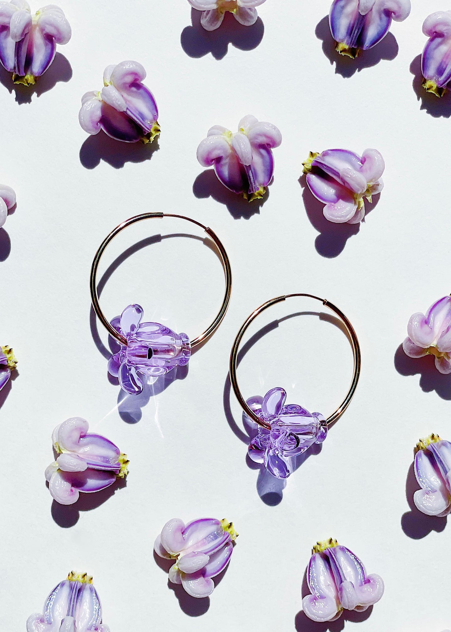 Crown Flower Hoop Earrings