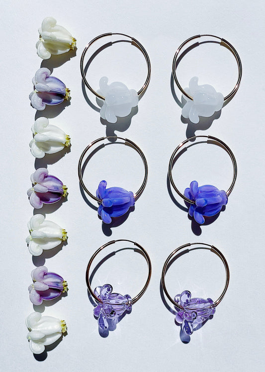 Crown Flower Hoop Earrings