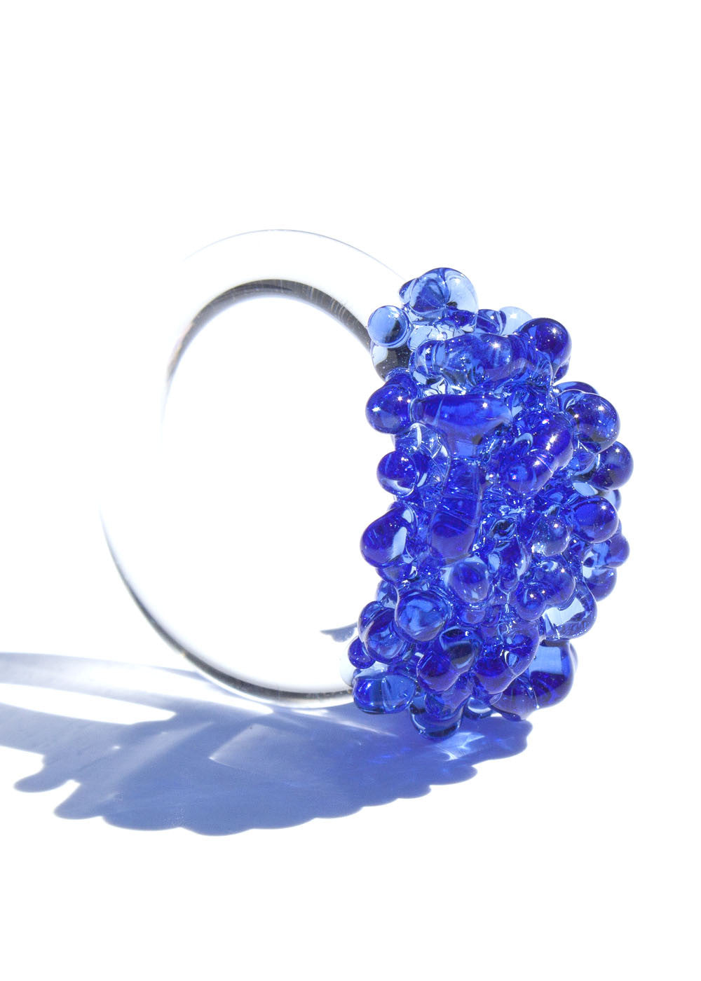 Glass Cluster Ring - Cobalt