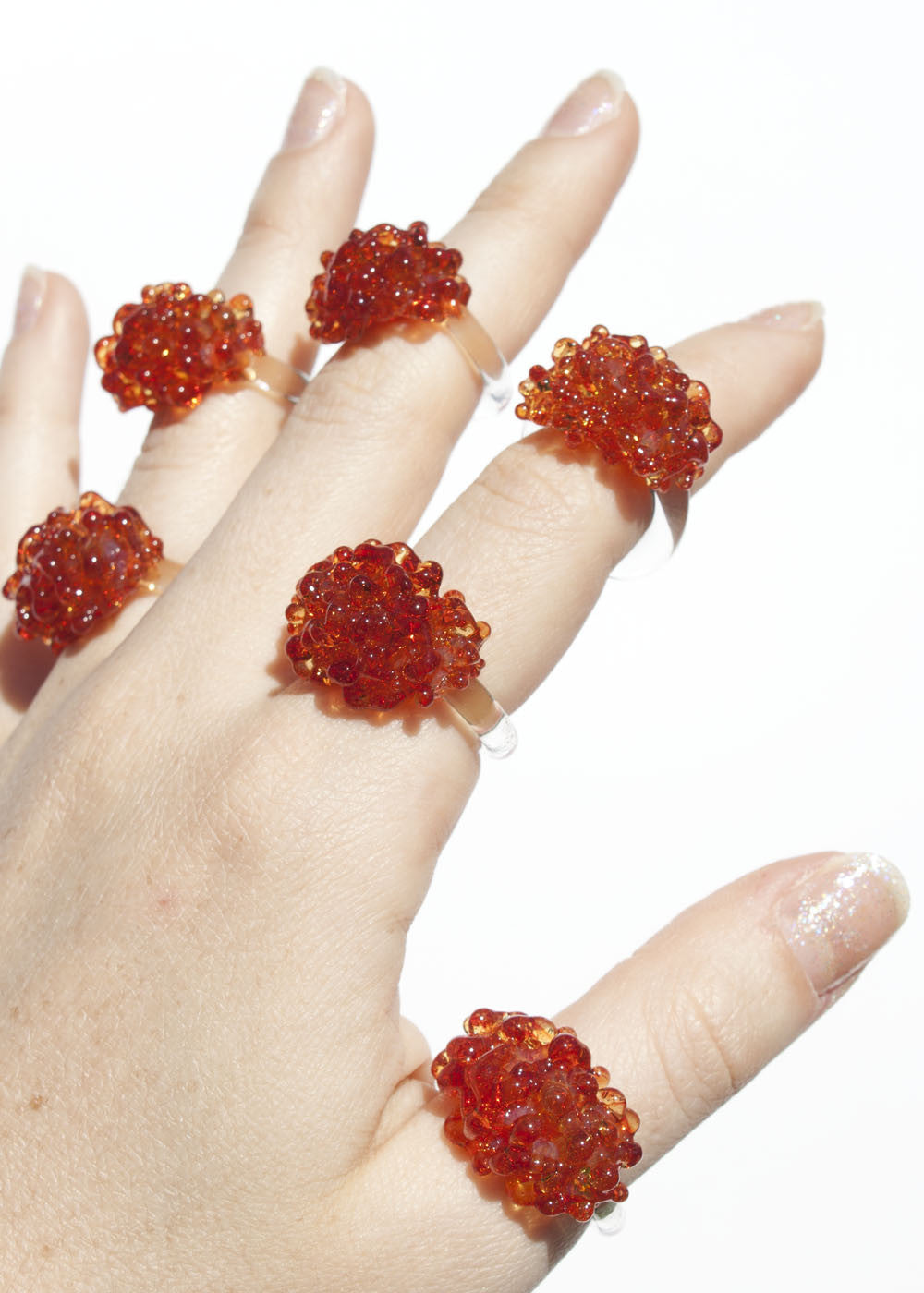 Glass Cluster Ring - Marigold