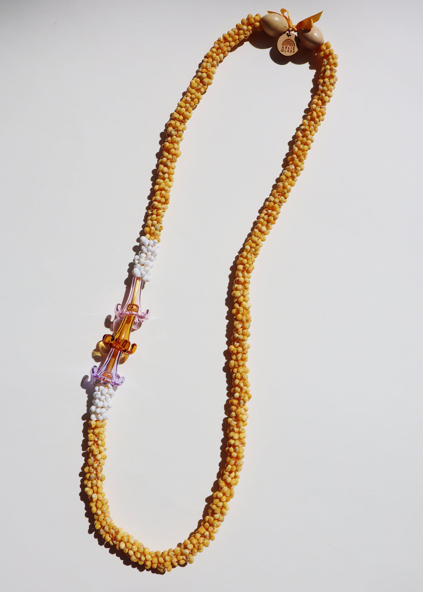 Perfectly Imperfect 40% OFF - Mixed Color Glass Puakenikeni Mongo Shell Lei with 3 Pua